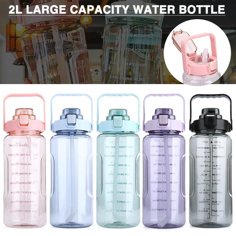 1pc 2L Large Capacity Water Bottle With Straw Portable Water Bottles Straw Cups Summer Cold Water Jugs Outdoor Sport Kettles
1pc 2L Large Capacity Water Bottle With Straw Portable Water Bottles Straw Cups Summer Cold Water Jugs Outdoor Sport Kettles
