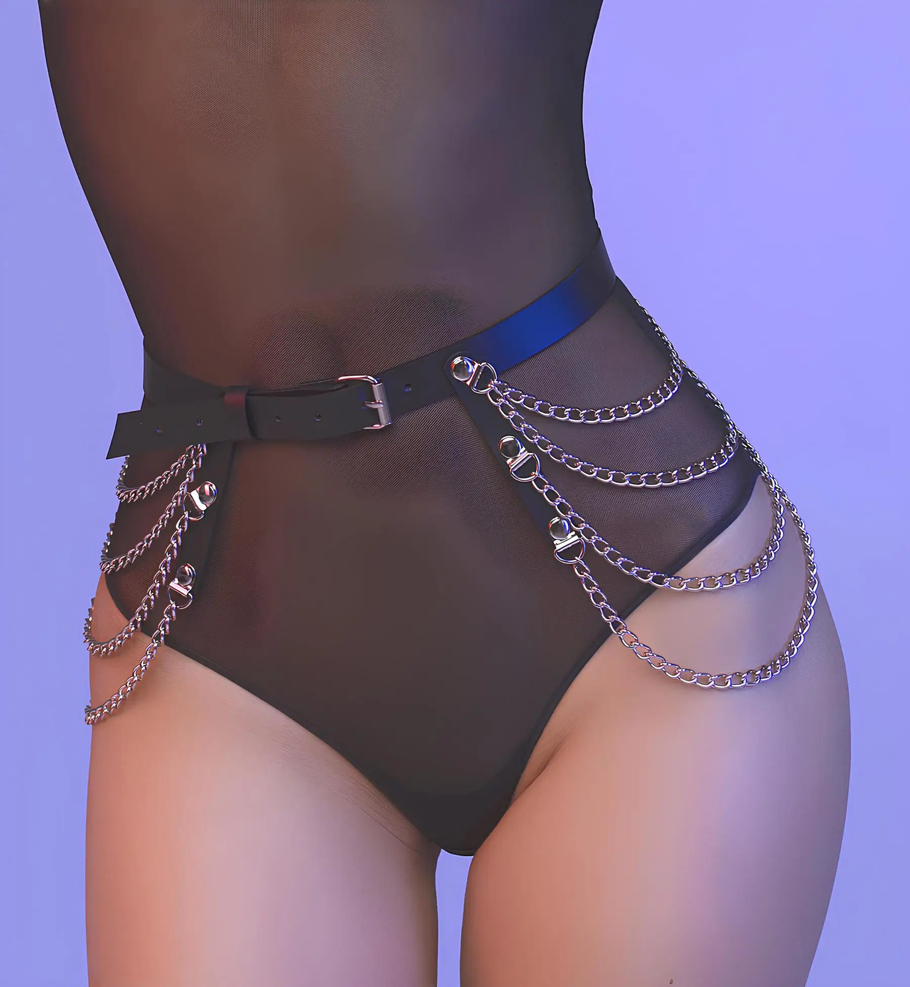 

Women Sexy Thigh Garter Belt Pu Leather Chain Leg Harness Bdsm Bondage Lingerie Gothic Fetish Clothing Exotic Accessorie