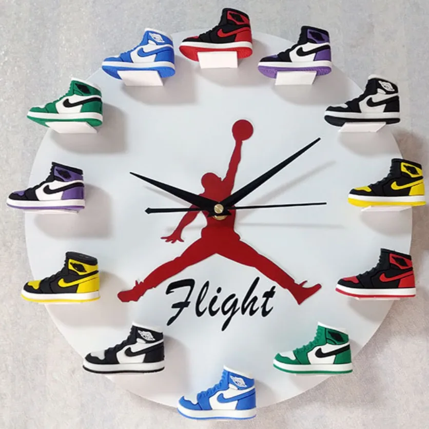 

clock basketball supplies 3d shoe model AJ1-12 generation wall clock shoes flying Jordan Bell