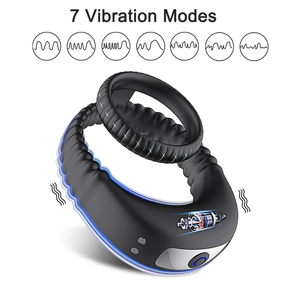 Vibrating Cock Ring for Men Ejaculation Delay Penis Ring Vibrator Silicone Chastity Cage Clitoris Stimulator Sex Toy for Couples Vibrating Cock Ring for Men Ejaculation Delay Penis Ring Vibrator Silicone Chastity Cage Clitoris Stimulator Sex Toy for Couples