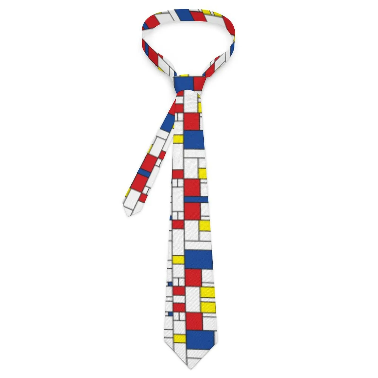 

Mondrian Geometry Tie Modern Art Graphic Neck Ties Classic Casual Collar Tie For Men Wedding Party Necktie Accessories