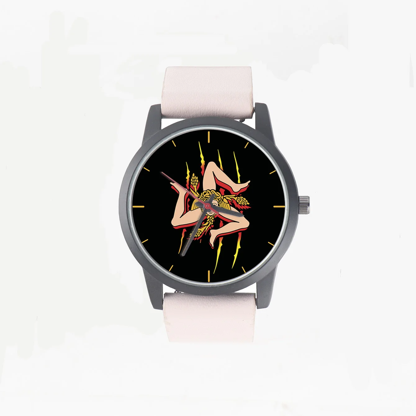 

Customize Pattern Quartz Wrist Watch Men's 3Hands Sicily Design Tripod Medusa Gifts Souvenir Fans Kids Mom Free Shipping