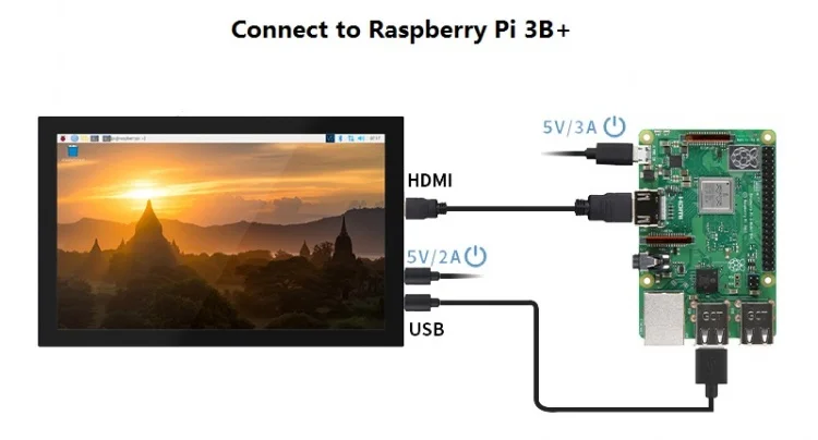 10.1 Inch IPS LCD for Raspberry Pi 5 / 4 Touch Screen 1024x600 / 1280x800 Display with Holder Monitor for Raspberry Pi 5 4B PC 10.1 Inch IPS LCD for Raspberry Pi 5 / 4 Touch Screen 1024x600 / 1280x800 Display with Holder Monitor for Raspberry Pi 5 4B PC