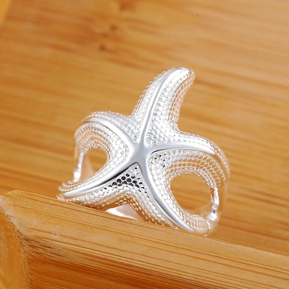 Hot Kpop 925 Sterling Silver Fine Big Starfish Rings for Women Fashion Party Wedding Luxury Charms Jewelry Christmas Gifts
Hot Kpop 925 Sterling Silver Fine Big Starfish Rings for Women Fashion Party Wedding Luxury Charms Jewelry Christmas Gifts