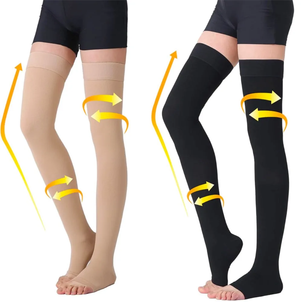 

Высокие Компрессионные носки до бедра для мужчин и женщин, компрессионные чулки 20-30 мм рт. Ст.