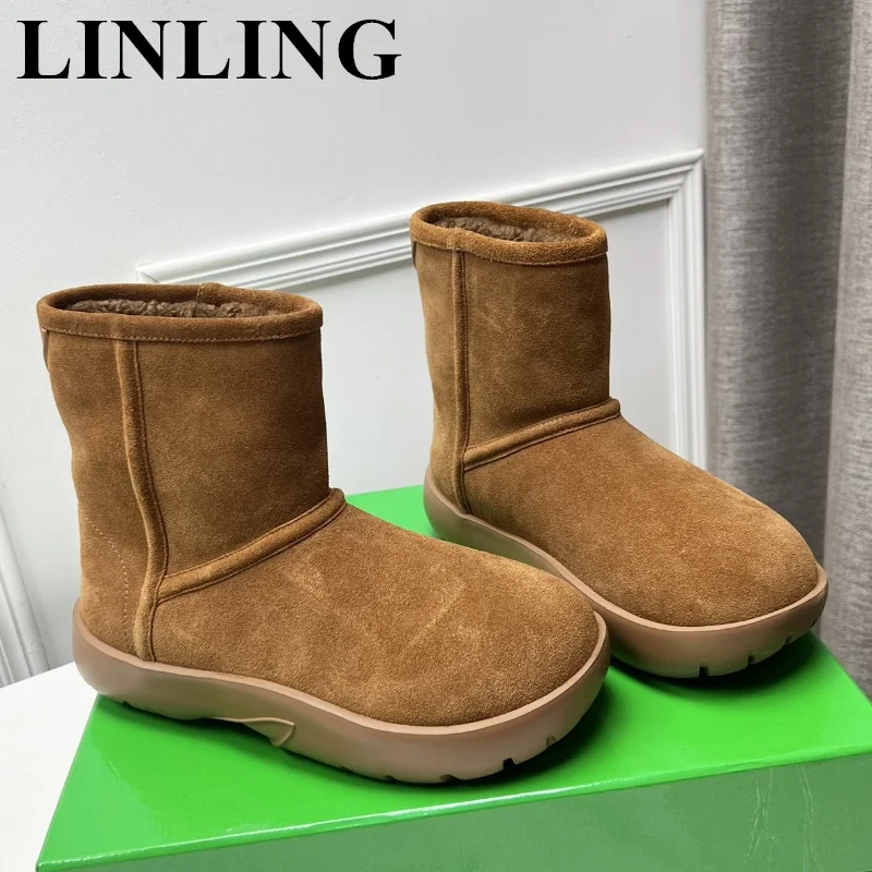 Winter Women Warm Fur Snow Boots Design Suede Leather Round Toe Casual Shoes Wool Ankle Boots Platform Ladies Shoes Short Boots
Winter Women Warm Fur Snow Boots Design Suede Leather Round Toe Casual Shoes Wool Ankle Boots Platform Ladies Shoes Short Boots