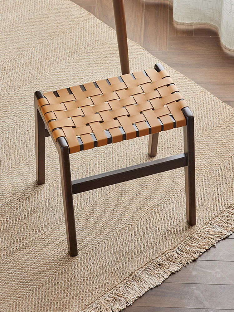 Solid Wood Dining Desk Stool Rattan Furniture Mobile Living Room Entrance Square Bench Luxury Saddle Leather Makeup Stools
Solid Wood Dining Desk Stool Rattan Furniture Mobile Living Room Entrance Square Bench Luxury Saddle Leather Makeup Stools