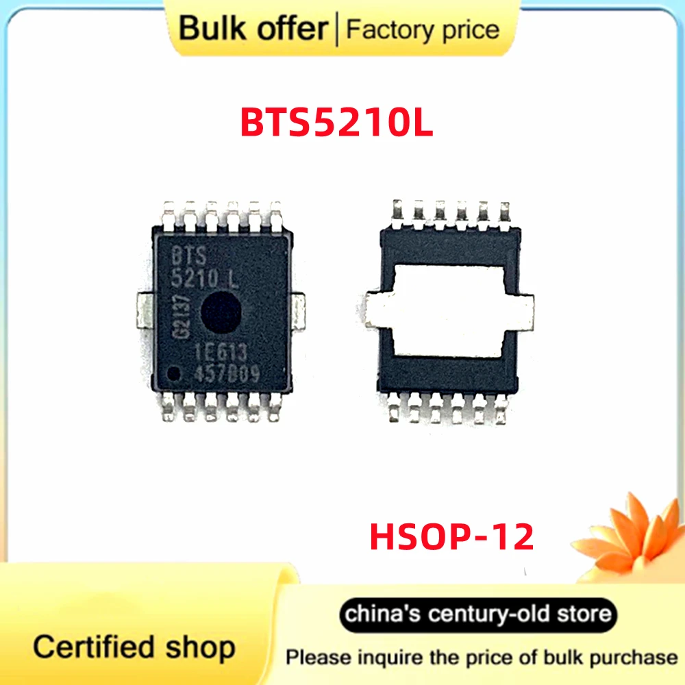 

5PCS Original BTS5210L 5210L HSOP12 For automotive computer board transmission Computer board vulnerable power supply IC chip