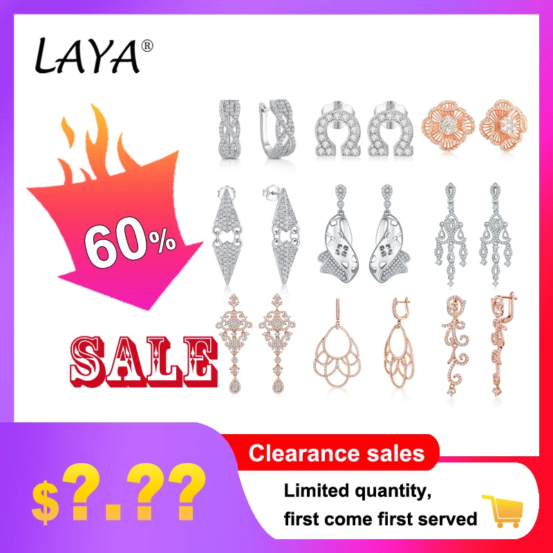 LAYA Earrings For Women Sparkling Zircon 100% 925 Sterling Silver Drop Earrings Multiple Styles Fashion Fine Trendy Jewelry
LAYA Earrings For Women Sparkling Zircon 100% 925 Sterling Silver Drop Earrings Multiple Styles Fashion Fine Trendy Jewelry