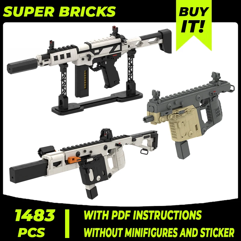 

Military Weapon Model Moc Building Bricks Submachine Gun Technology Modular Blocks Gifts Christmas Toys DIY Sets Assembly