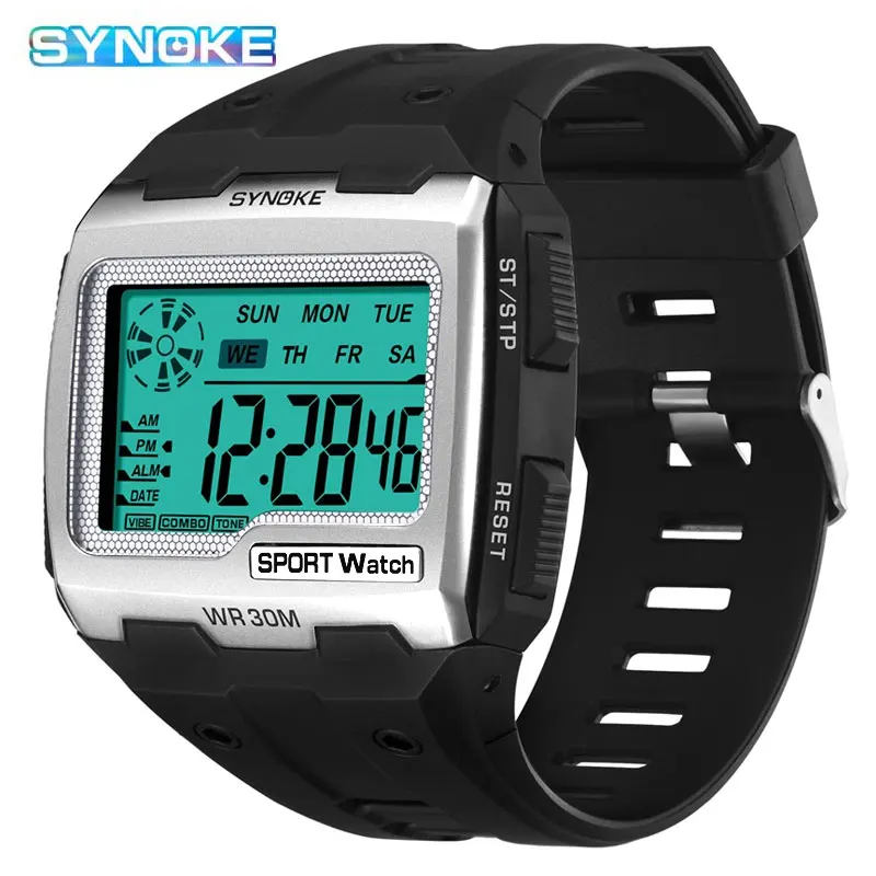 SYNOKE Men's Sports Watch Military Square Digital Watches Male Electronic Clock LED Alarm Waterproof Wristwatch Dropshipping New
SYNOKE Men's Sports Watch Military Square Digital Watches Male Electronic Clock LED Alarm Waterproof Wristwatch Dropshipping New