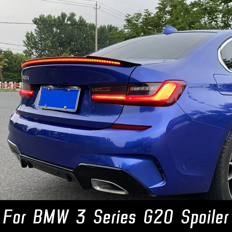 

Для 2020 21 22 23 BMW 3 серии G20 320i 325i 330i со светодиодной подсветкой Задняя Крышка багажника спойлер Крылья черная Настройка внешние аксессуары