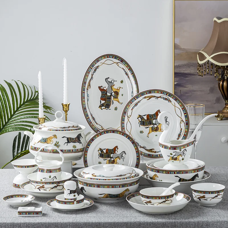 Household ceramic tableware, bone china dishes, Western cuisine, steak dishes, noodle bowls, large soup bowls, rice bowls
Household ceramic tableware, bone china dishes, Western cuisine, steak dishes, noodle bowls, large soup bowls, rice bowls