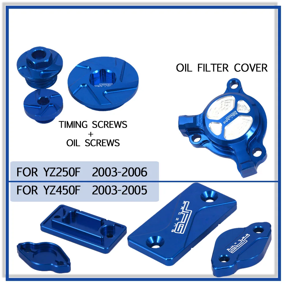 Motorcycle Engine Timing Oil Plug Front Rear Brake Fluid Reservoir Cover Cap Oil Filter Cap Cover Set For Yamaha YZ250F YZ450F
Motorcycle Engine Timing Oil Plug Front Rear Brake Fluid Reservoir Cover Cap Oil Filter Cap Cover Set For Yamaha YZ250F YZ450F