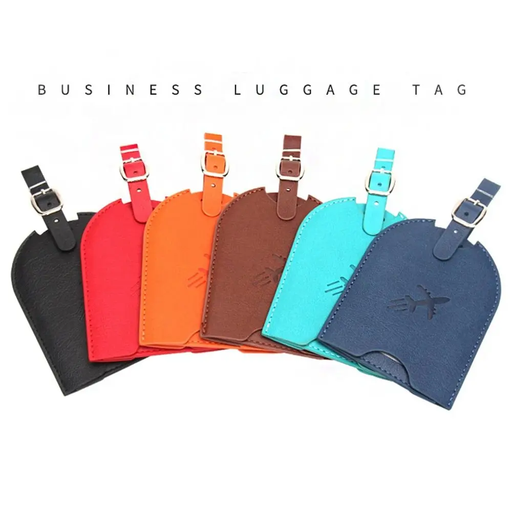 

Push-pull Type PU Leather Luggage Tag Baggage Name Tags Address Label Airplane Suitcase Tag Information Card Boarding Pass