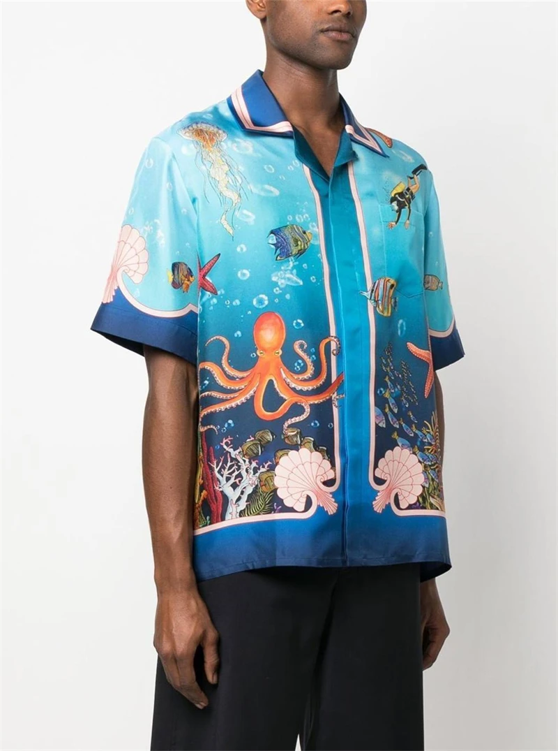 New Marine Life World Casablanca Silk Shirt Hip-Hop Streetwear Men Women 1:1 Best Quality Short Sleeve Hawaii Beach Shirts y2k
New Marine Life World Casablanca Silk Shirt Hip-Hop Streetwear Men Women 1:1 Best Quality Short Sleeve Hawaii Beach Shirts y2k