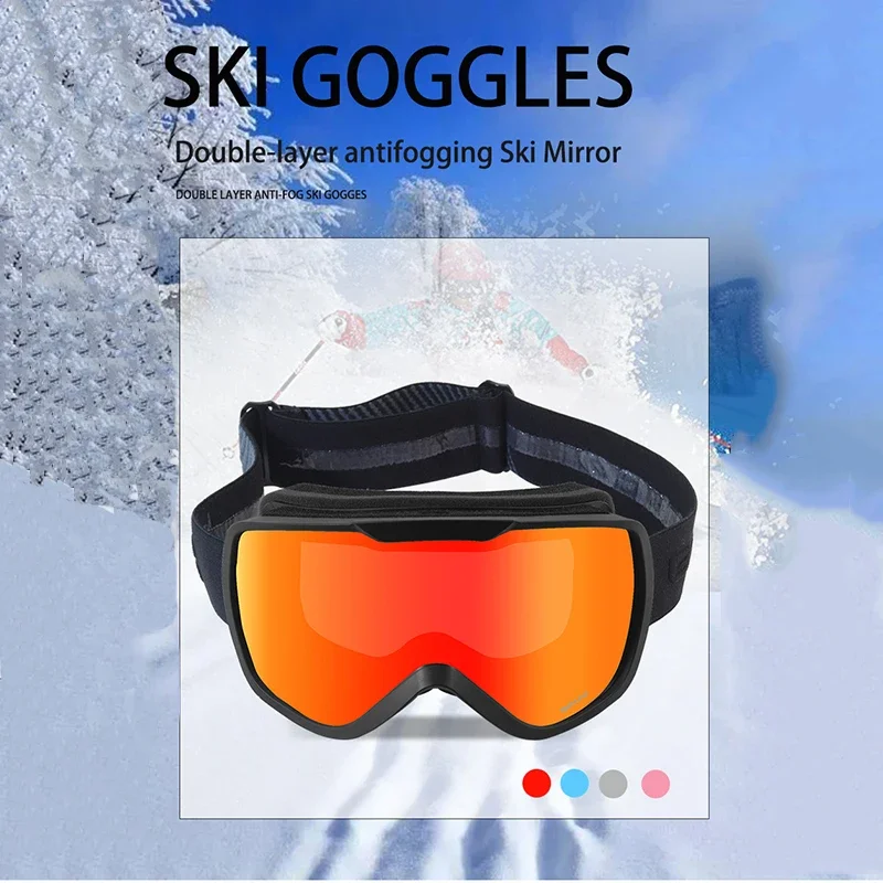 

2024 лыжные очки двухслойные мужские зимние теплые лыжные очки Анти-Туман UV400 очки для сноуборда женские лыжные очки для близорукости