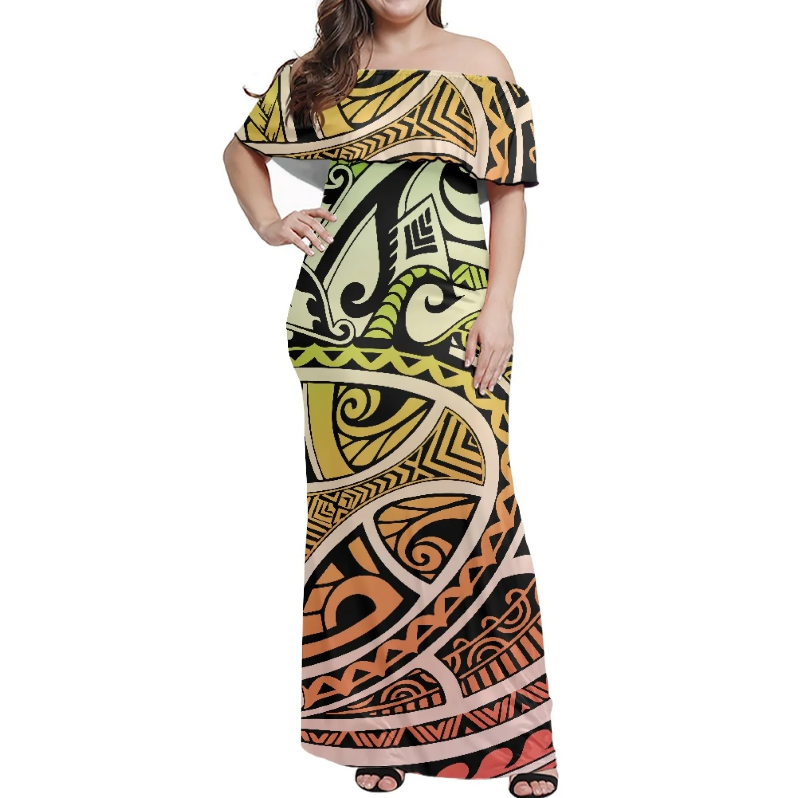 Polynesian Tribal Tongan Totem Tattoo Tonga Prints Summer Sexy One Neck Short Sleeve Long Dresses Female Fashion Pleated Loose
Polynesian Tribal Tongan Totem Tattoo Tonga Prints Summer Sexy One Neck Short Sleeve Long Dresses Female Fashion Pleated Loose