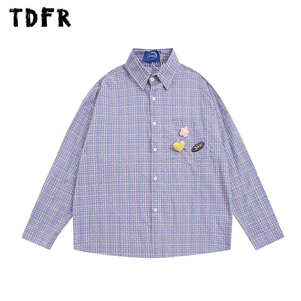 Brooch Plaid Shirt Mens Autumn Long Sleeve Casual Loose Pocket Lapel Single Breasted Shirts Men Top
Brooch Plaid Shirt Mens Autumn Long Sleeve Casual Loose Pocket Lapel Single Breasted Shirts Men Top