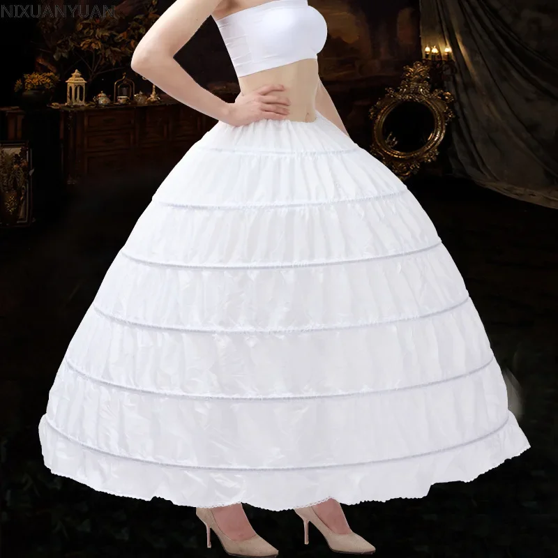 White New 6 Hoops Petticoats Bustle for Ball Gown Wedding Dresses Underskirt Bridal Accessories Crinolines Skirts
White New 6 Hoops Petticoats Bustle for Ball Gown Wedding Dresses Underskirt Bridal Accessories Crinolines Skirts