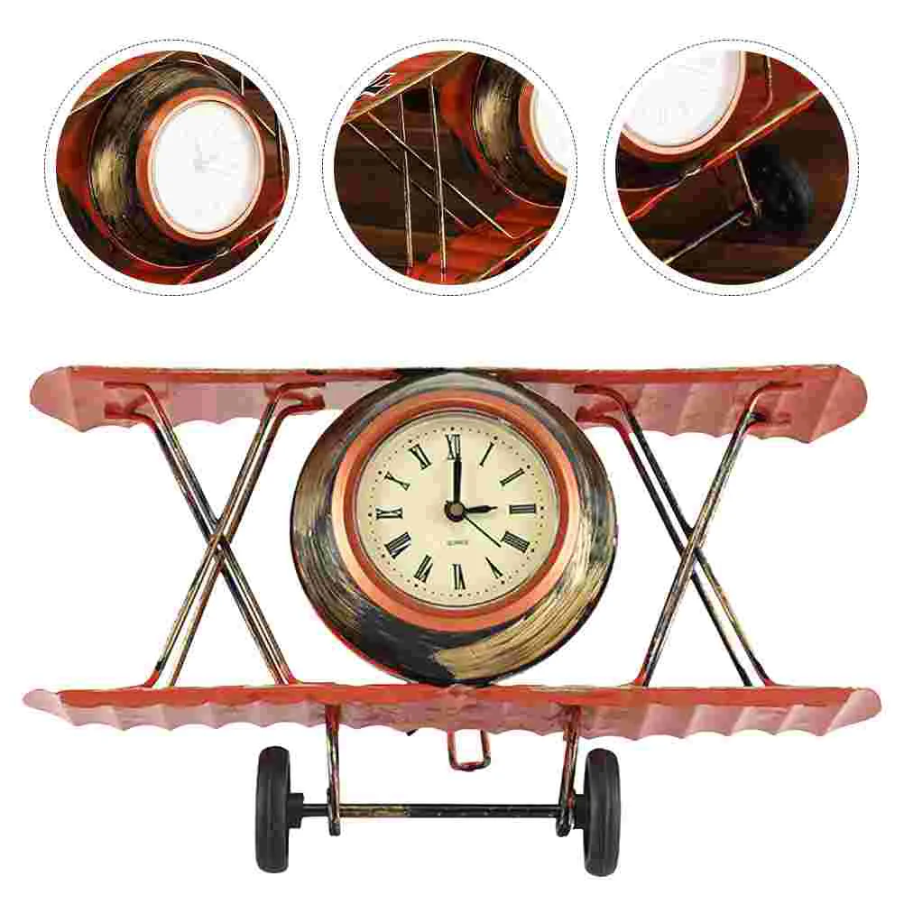 

Airplane Clock Model Abstract Statue Sculpture Home Desk Bathroom Decoration