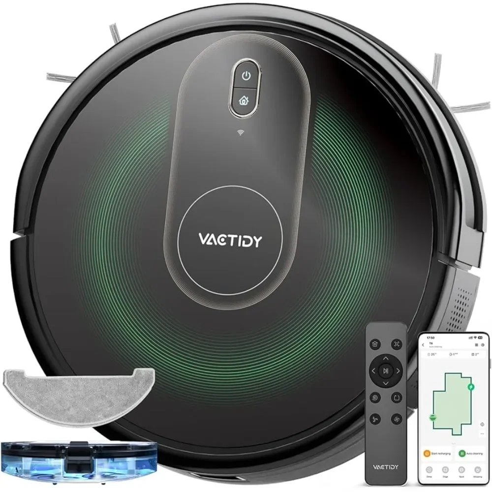 

Vactidy T8 Robot Vacuum and Mop Combo, WiFi/App/Alexa/Siri Control, Robotic Vacuum Cleaner with Gyro Navigation