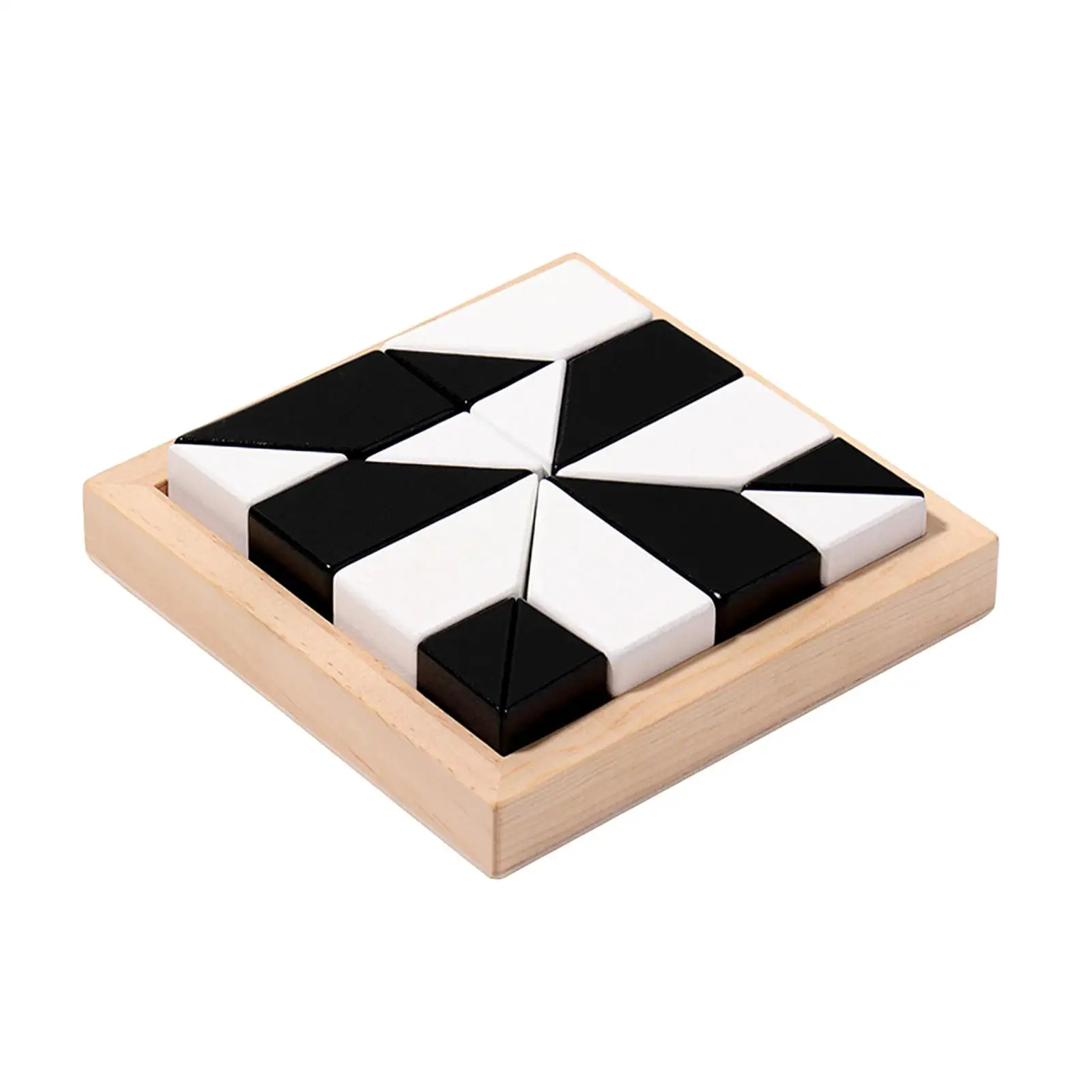 

Wooden Blocks Puzzle Geometric Brain Teaser Stem Birthday Gifts IQ Montessori Toy for Preschool Kindergarten Children