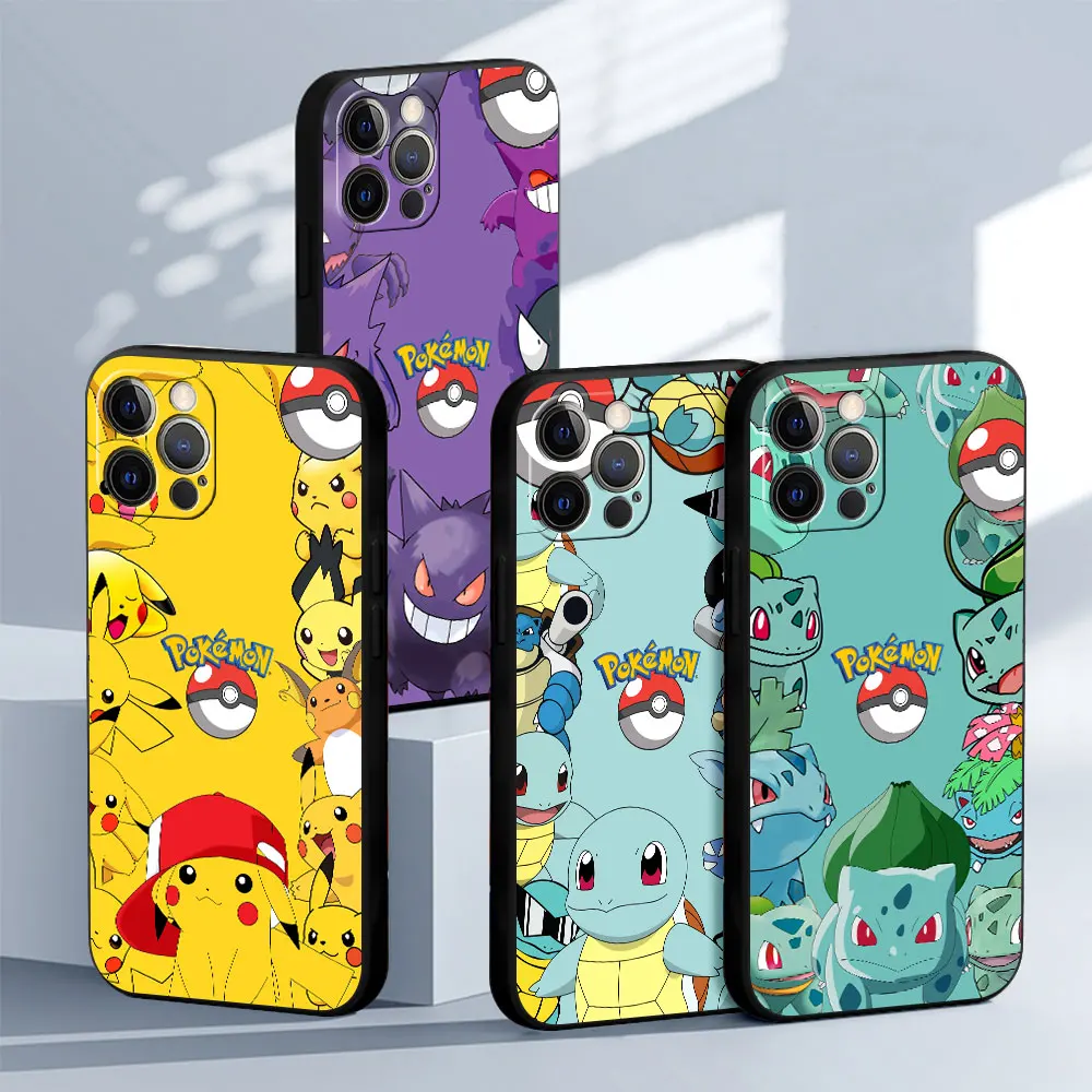 

Soft Case For Apple iPhone 14 Plus 13 Pro Max 11 12 Mini XR 7 8 Luxury Back Phone Cover TPU Silicone Funda Pokemon Comics Anime