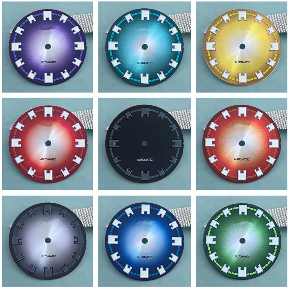 Modified dial 28.5mm no calendar dial Green luminous Suitable for NH35/36/4R Movement no date calendar Gradient dial lettering
Modified dial 28.5mm no calendar dial Green luminous Suitable for NH35/36/4R Movement no date calendar Gradient dial lettering