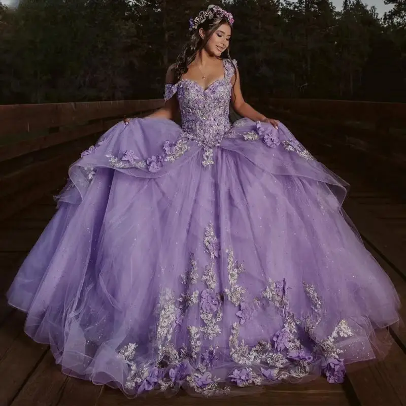 Lavender Sweerheart Quinceanera Dresses Off The Shoulder Beading Ball Gown Tulle Appliques Prom Dress Vestido De 15 Años 2024
Lavender Sweerheart Quinceanera Dresses Off The Shoulder Beading Ball Gown Tulle Appliques Prom Dress Vestido De 15 Años 2024
