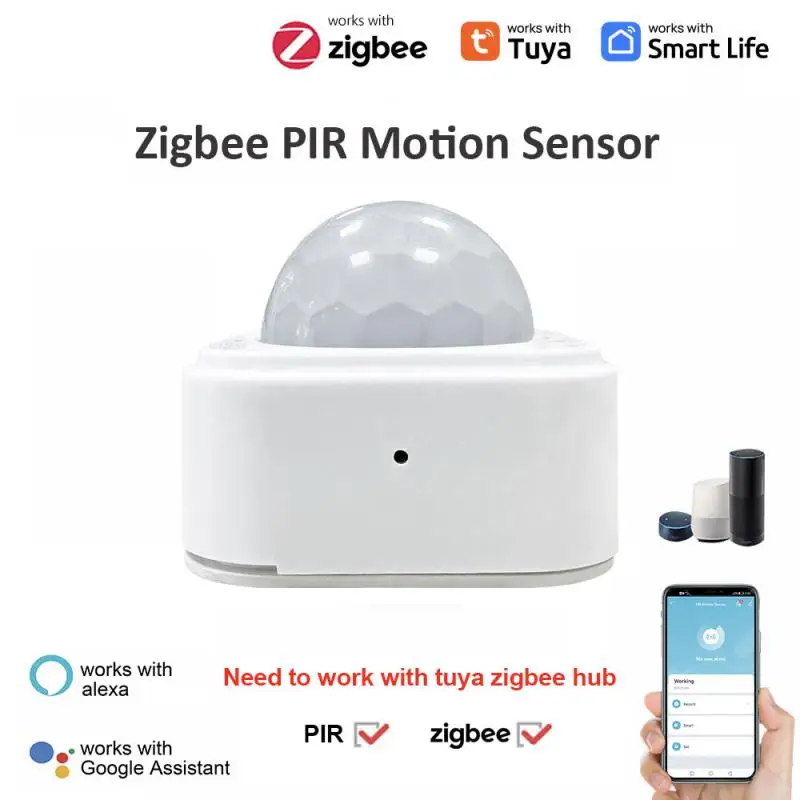 

Tuya Zigbee PIR Motion Sensor Mini Square Smart Home Human Motion Sensor Detector Smart Life APP Security Burglar Alarm