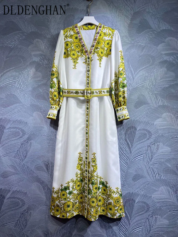 DLDENGHAN Early Autumn Loose Long Dress Women V-Neck Lantern Sleeve Crystal Diamonds Floral Print Vintage Dress Fashion New
DLDENGHAN Early Autumn Loose Long Dress Women V-Neck Lantern Sleeve Crystal Diamonds Floral Print Vintage Dress Fashion New