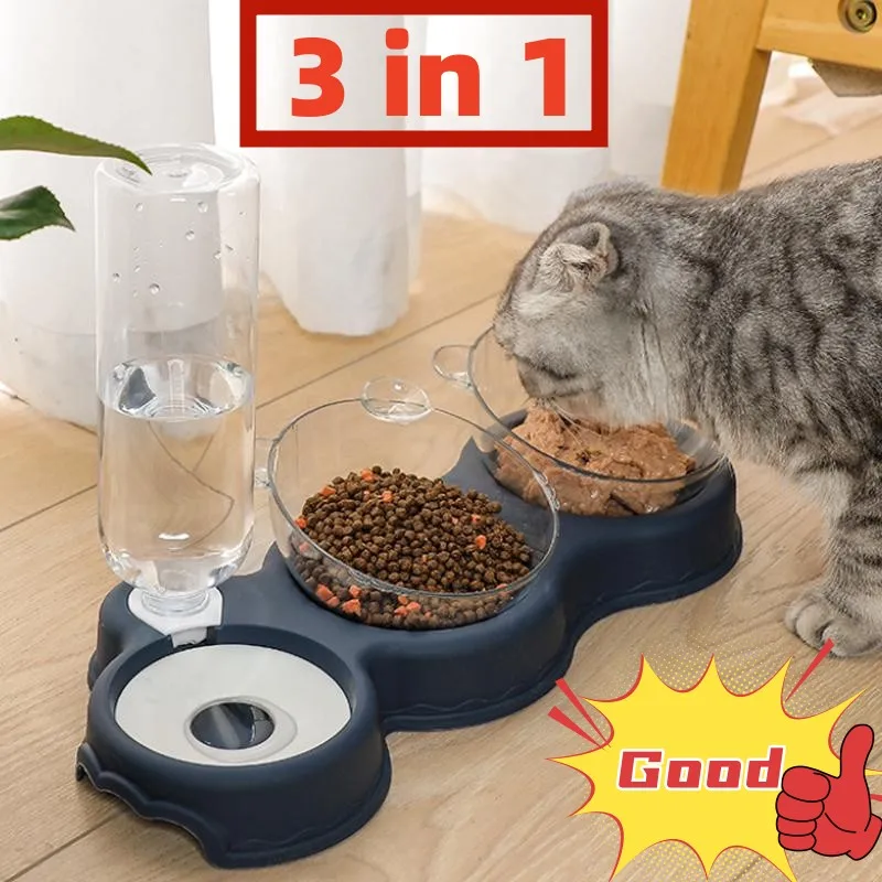 Pet Cat Bowl Automatic Feeder 3-in-1 Dog Cat Food Bowl With Water Fountain Double Bowl Drinking Raised Stand Dish Bowls For Cats
Pet Cat Bowl Automatic Feeder 3-in-1 Dog Cat Food Bowl With Water Fountain Double Bowl Drinking Raised Stand Dish Bowls For Cats