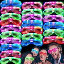 5-50PCS LED Glow Glasses 6 Neon Colors LED Shutter Shade Glasses Kids Birthday Gifts Blinds 3 Lights Glasses Toys Party Favors