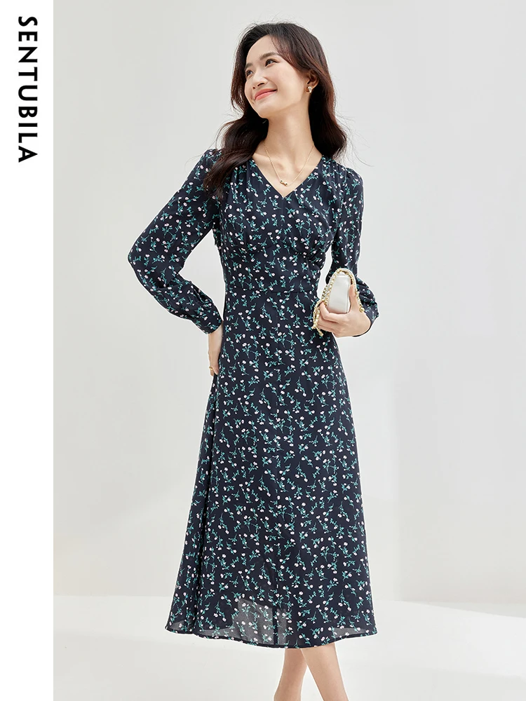 SENTUBILA Elegant Floral Dress Women 2024 Spring New Fashion Long Sleeve V-Neck High Waist Midi Flowing Dresses Female Q33L52327
SENTUBILA Elegant Floral Dress Women 2024 Spring New Fashion Long Sleeve V-Neck High Waist Midi Flowing Dresses Female Q33L52327
