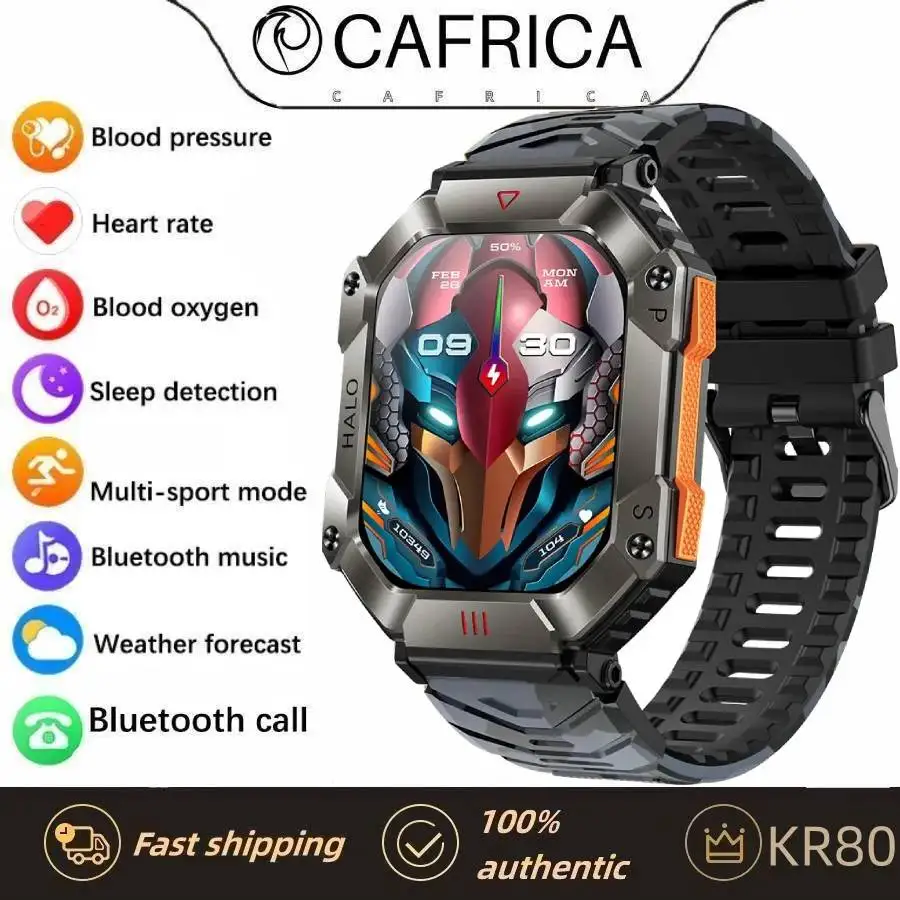 CAFRICA KR80 Smart Watch Men Bluetooth Call Fitness Tracker Compass Altitude Barometric 2.0" Smartwatch for Android IOS 650mAh
CAFRICA KR80 Smart Watch Men Bluetooth Call Fitness Tracker Compass Altitude Barometric 2.0" Smartwatch for Android IOS 650mAh