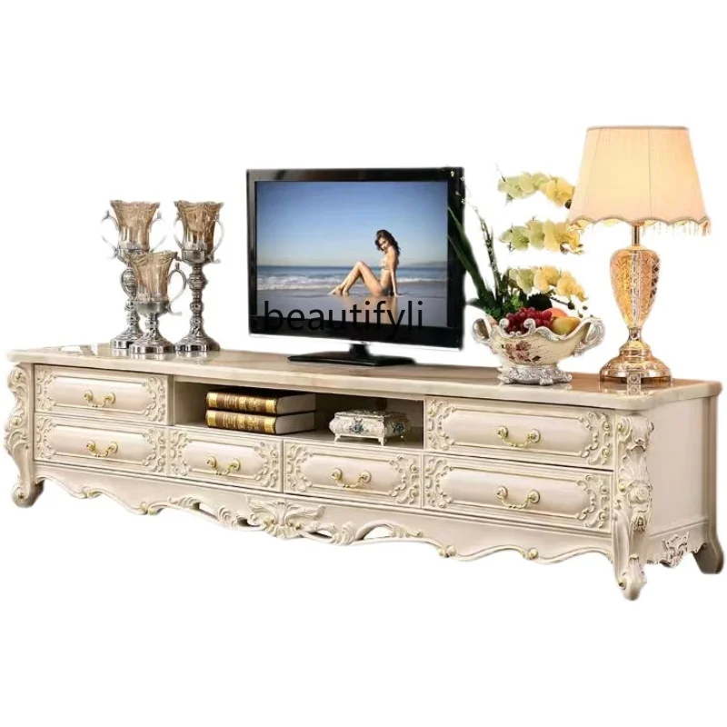 European-Style TV Cabinet Marble Wood Carved Floor Cabinet Low Cabinet American Style Luxury Simple European Furniture
European-Style TV Cabinet Marble Wood Carved Floor Cabinet Low Cabinet American Style Luxury Simple European Furniture