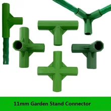 20pcs 11mm Flower House Greenhouse Tent Connector Plastic Tees Three-Way Four-Way Bracket Plants Frame Joint Gardening Tools