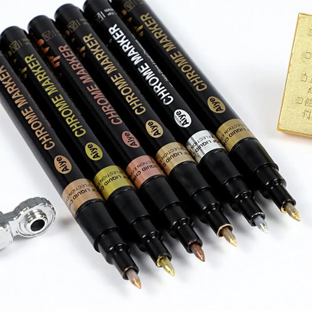 Mirror Chrome Marker Pen Golden Metal Chrome for Diy Art Projects Reflective Permanent Mirror
Mirror Chrome Marker Pen Golden Metal Chrome for Diy Art Projects Reflective Permanent Mirror