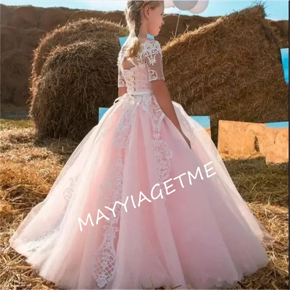 Flower Girls Dresses For Weddings 3D Floral Appliqued Lace Little Kids First Communion Dress Cheap Pageant Gowns
Flower Girls Dresses For Weddings 3D Floral Appliqued Lace Little Kids First Communion Dress Cheap Pageant Gowns