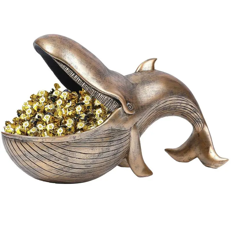 

Whale Statue Whale Open Mouth Resin Sculpture Rustic Bowl Candy Dish Open Mouth Sculpture Whale For Living Room Holds Candy Keys