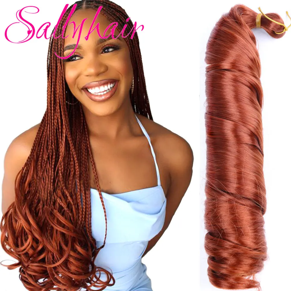 

Sallyhair Synthetic 24inch 150g French Curly Crochet Hair Spiral Curls Braids Silky Braiding Hair Curly Bulk Hair Extensions