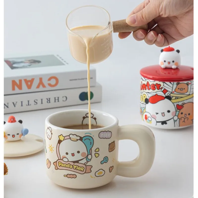 

Bubu And Dudu Ceramic Cup Cartoon Kawaii Breakfast Oat Milk Creative Ceramic Cup With Lid Water Cup Birthday Gift For Children