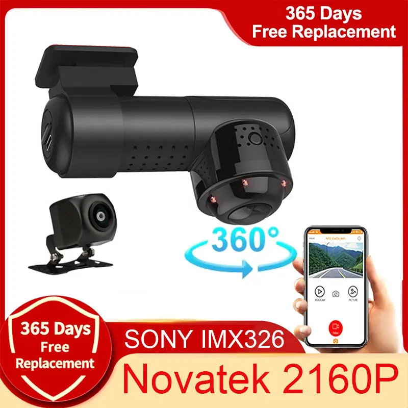 4K 2160P DashCam 360° Panorama Car DVR Sony IMX326 Camera Novatek 96660 Recorder Wifi HD Night Vision 24 Hour Parking Monitoring
4K 2160P DashCam 360° Panorama Car DVR Sony IMX326 Camera Novatek 96660 Recorder Wifi HD Night Vision 24 Hour Parking Monitoring