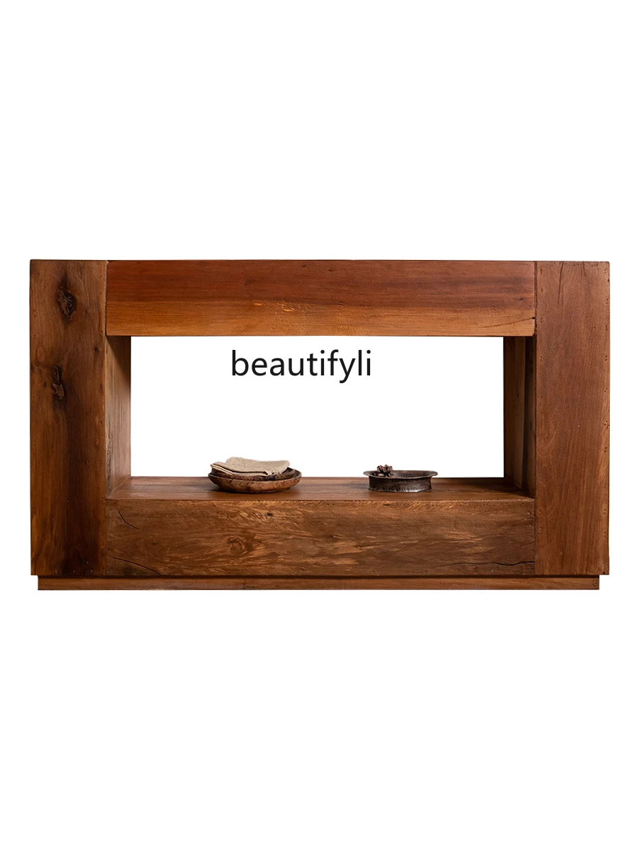 Middle-Ancient Zen Entrance Cabinet Household Solid Wood Curio Cabinet Old Wood Wall-Mounted Fireplace Cabinet
Middle-Ancient Zen Entrance Cabinet Household Solid Wood Curio Cabinet Old Wood Wall-Mounted Fireplace Cabinet