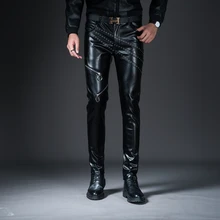 New Winter Mens Skinny Biker Leather Pants Fashion Faux Leather Motorcycle Trousers For Male Stage Club Wear
New Winter Mens Skinny Biker Leather Pants Fashion Faux Leather Motorcycle Trousers For Male Stage Club Wear