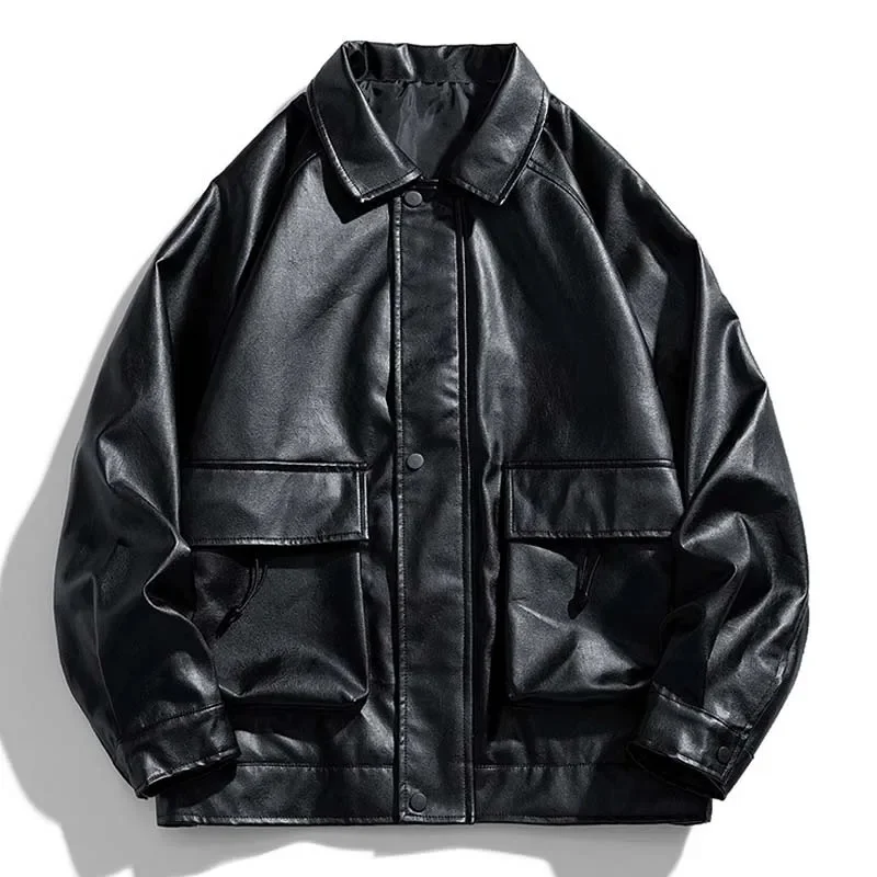 2023 Zipper Locomotive Jacket New Autumn Streetwear Solid Coat Hip Hop Men Clothing Oversize PU Leather Jackets
2023 Zipper Locomotive Jacket New Autumn Streetwear Solid Coat Hip Hop Men Clothing Oversize PU Leather Jackets