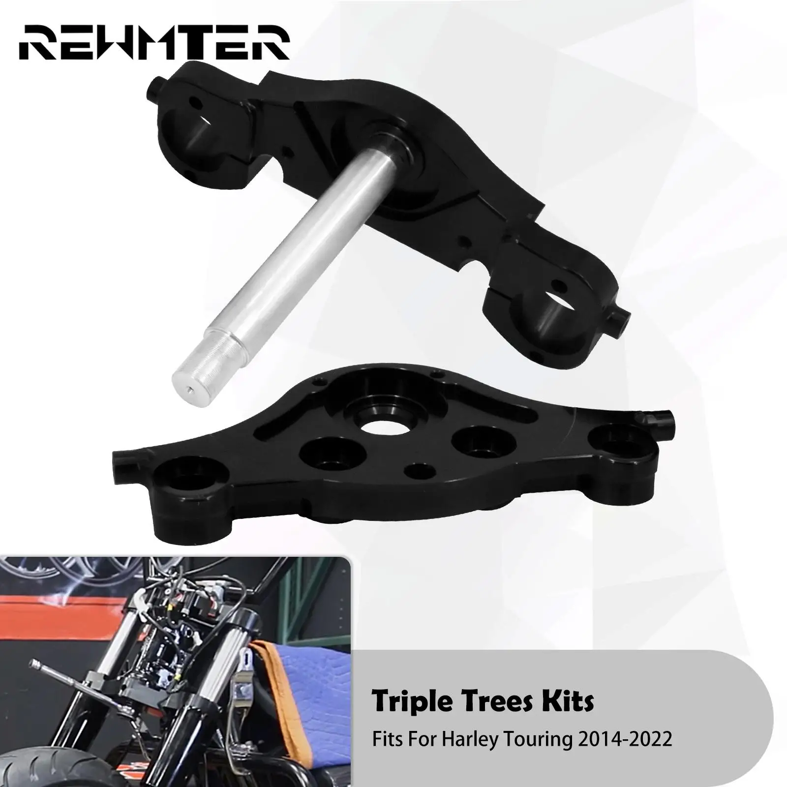 Motorcycle 21''23''KO Raked Wheels Triple Trees Kits Set 11 Degree Black For Harley Touring Street Electra Road Glide 2014-2022
Motorcycle 21''23''KO Raked Wheels Triple Trees Kits Set 11 Degree Black For Harley Touring Street Electra Road Glide 2014-2022