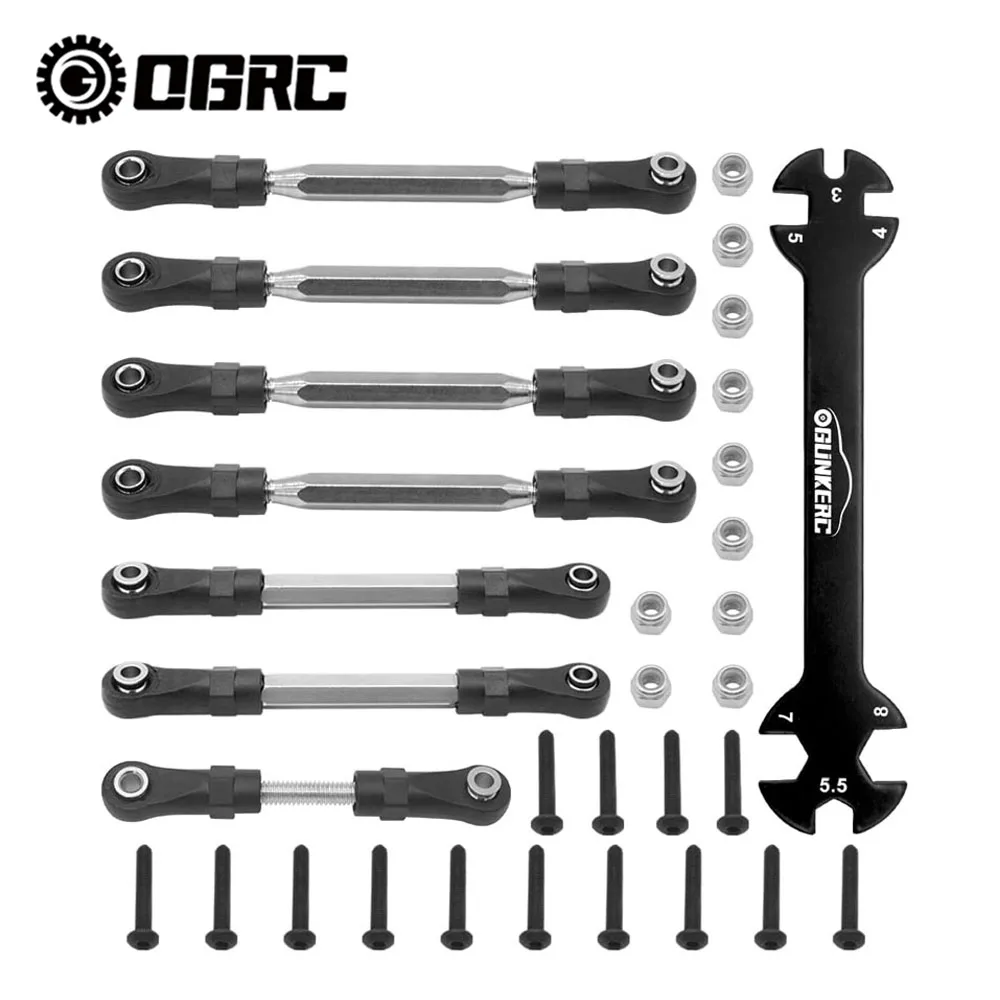 OGRC 7-Packs Adjustable Turnbuckles Links with Rod Ends Set for 1/10 Traxxas Slash 4X4/Traxxas Slash 2WD RC Truck Upgrade Parts
OGRC 7-Packs Adjustable Turnbuckles Links with Rod Ends Set for 1/10 Traxxas Slash 4X4/Traxxas Slash 2WD RC Truck Upgrade Parts