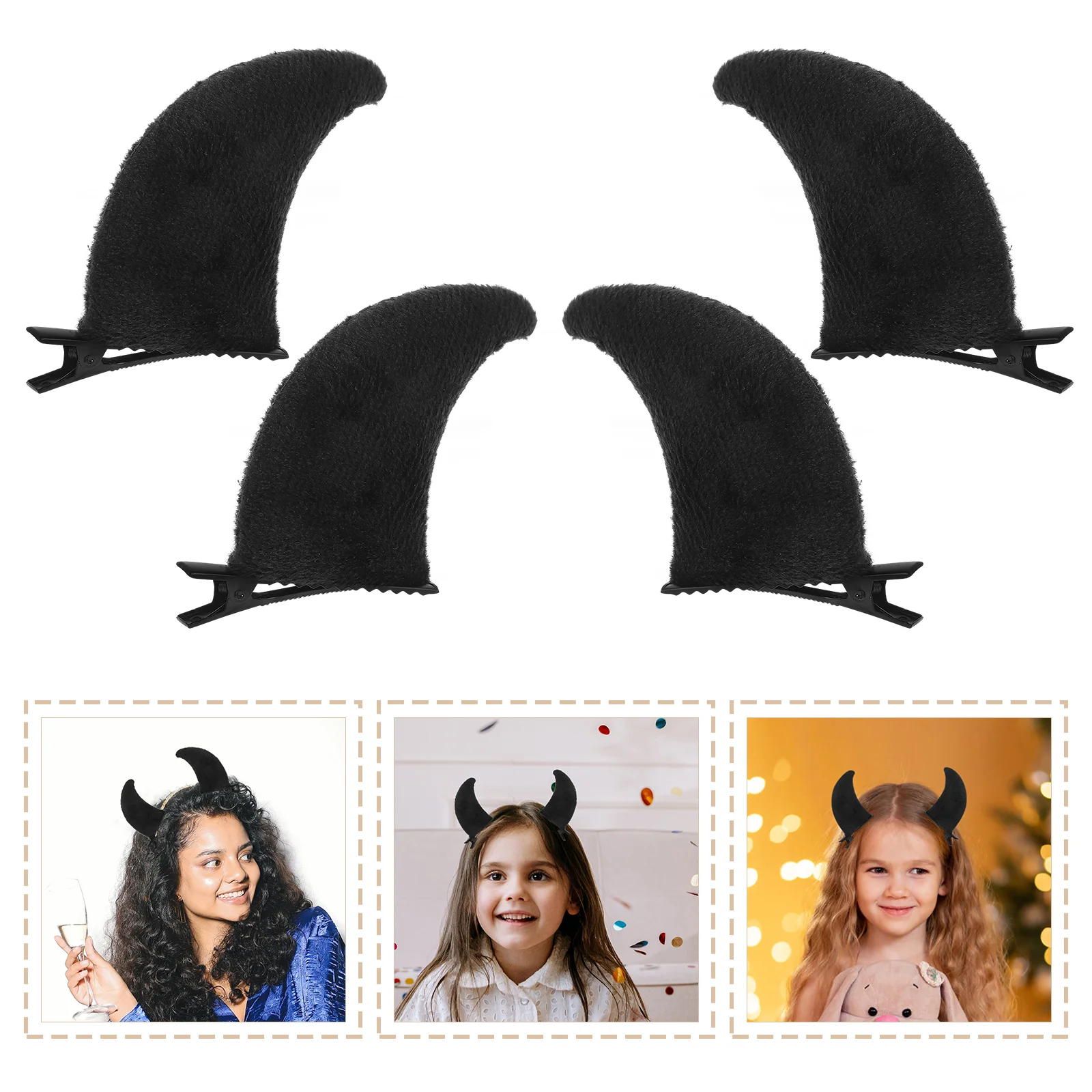 4 Pcs Hair Barrettes Women Clips Horn Goth Issue Card Demon Halloween Fabric Cosplay Horns
4 Pcs Hair Barrettes Women Clips Horn Goth Issue Card Demon Halloween Fabric Cosplay Horns